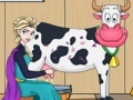 Игра Elsa milking cow