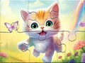 Игра Jigsaw Puzzle: Kitten With Butterfly