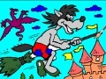 Игра Coloring: Wolf on a broomstick