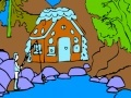 Игра Fisherman and mountain home coloring