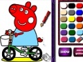 Игра Piggy on bike. Coloring