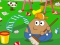 Игра Pou cleans in school