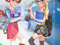 Игра Elsa And Rapunzel College Girls