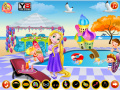 Игра Baby Rapunzel Pool Party