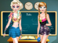 Игра Elsa And Anna Highschool Fashion