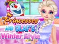 Игра Princesses And Olaf's Winter Style