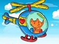 Игра Coloring Book: Cat Driving Helicopter