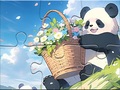 Игра Jigsaw Puzzle: Basket Flower Panda