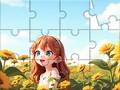 Игра Jigsaw Puzzle: Sunflower Girl