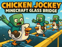 Игра Chicken Jockey: Minecraft Glass Bridge