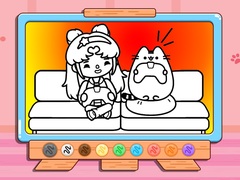 Игра Coloring Book: Toca Life With Pusheen
