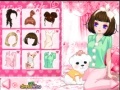 Игра Girl on bed Cuddling with pet dog