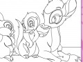 Игра Bambi, Flower, and Thumper Coloring