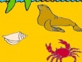 Игра Seal in the beach coloring