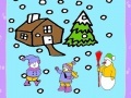 Игра Snow and Children Coloring