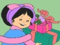 Игра Little girl birthday gift coloring