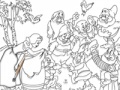 Игра Snow White with Dwarfs Online Coloring