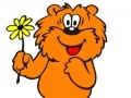 Игра Bear cub with a beautiful camomile